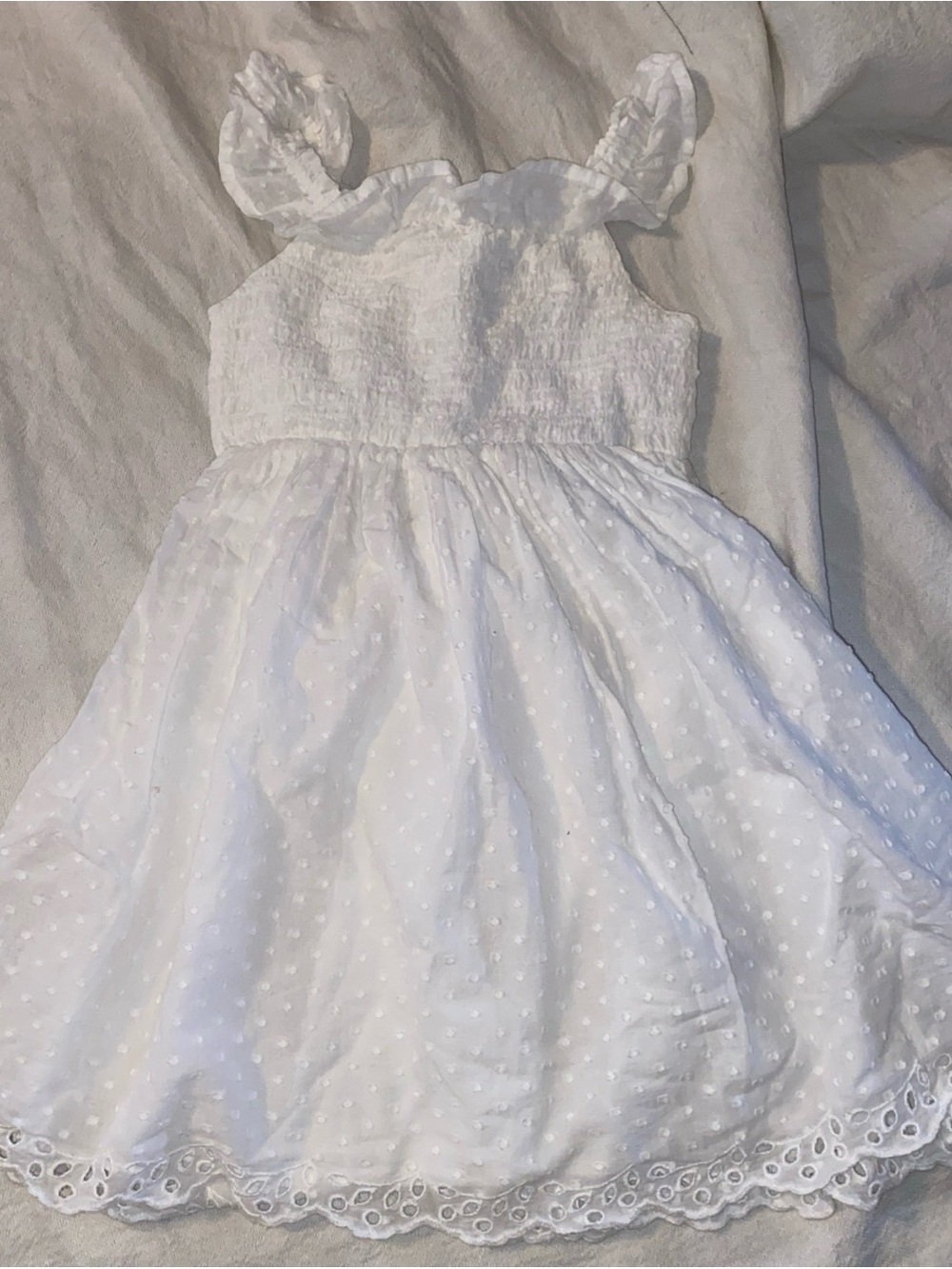 Cat & Jack Dress 5T Seer Sucker top White